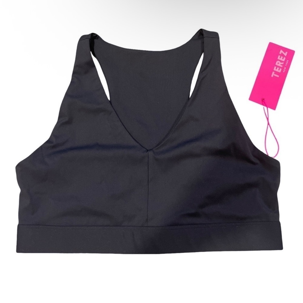 TEREZ NWT Black V-Neck Sports Bra 🖤 Size Small 🖤